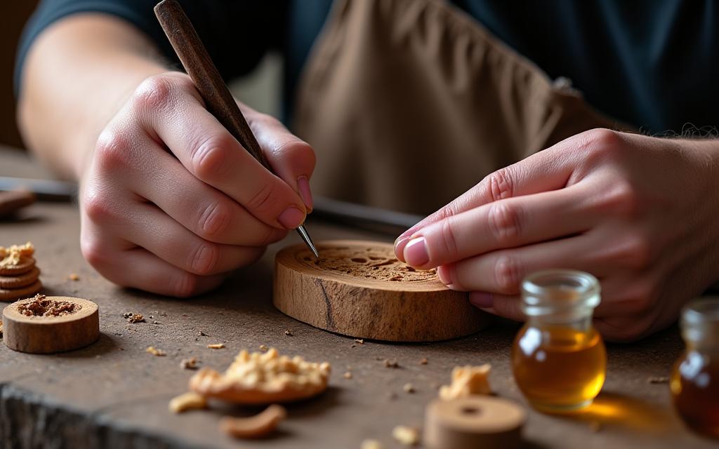 Handschnitzerei und Veredelung mit natürlichen Ölen
