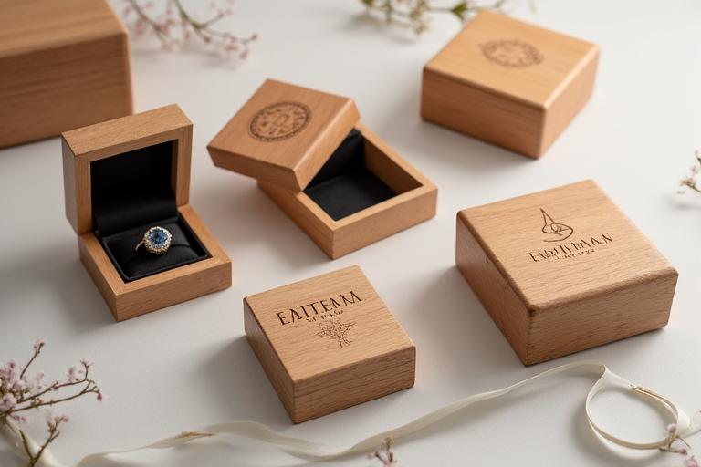 Personalisierte Geschenkverpackung mit gravierten Holzboxen